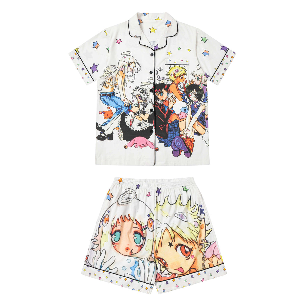 BlackBerry_Cartoon_Print_Short_Sleeve_Women's_95_Cotton_5_Spandex_Lounge_Top_&_Shorts_Sets_1051509471454_MISSTT