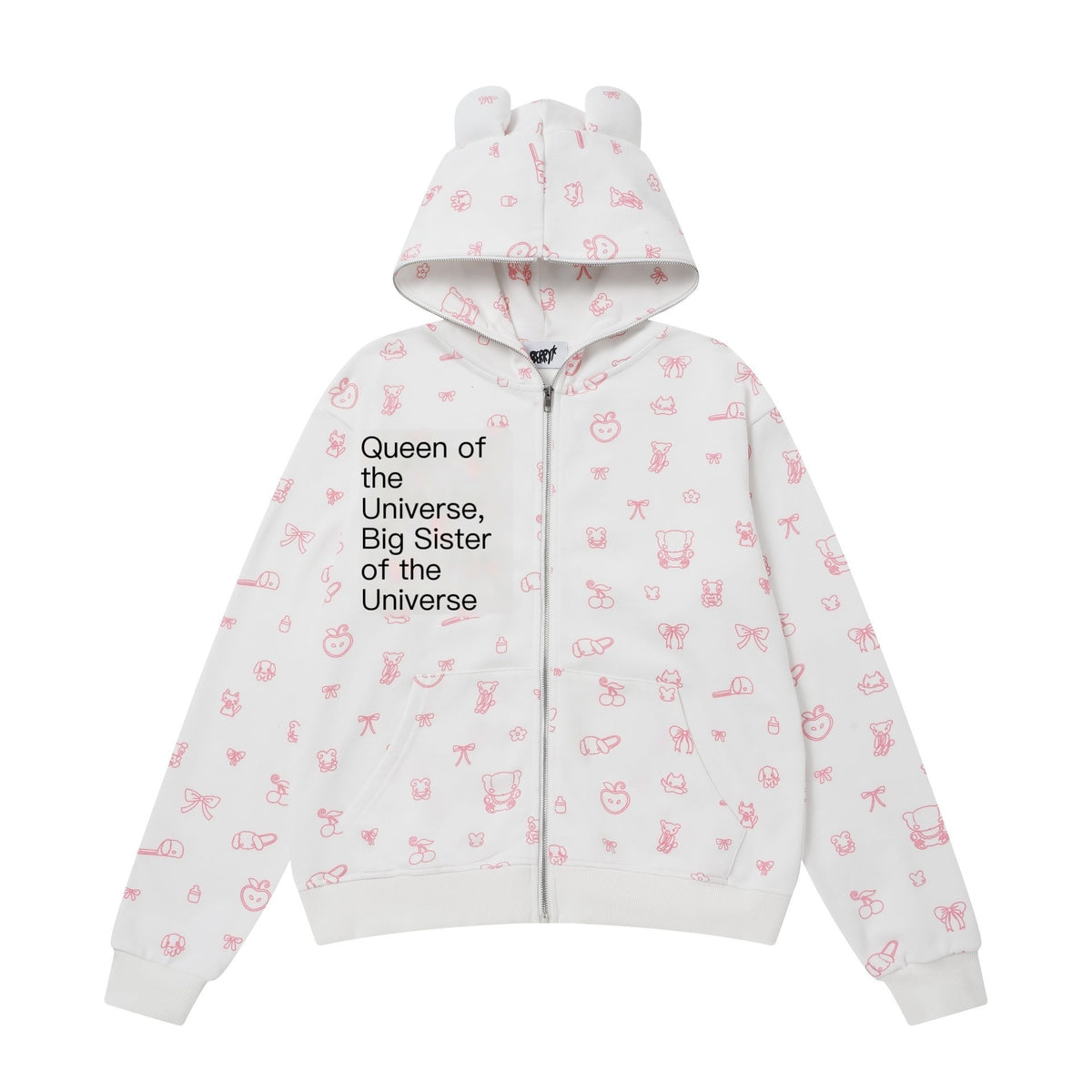 BlackBerry_Cosmic_Slogan_Cartoon_Print_Women's_Cotton_Loose_Fit_Zip-up_Hoodies_1049253353604_MISSTT