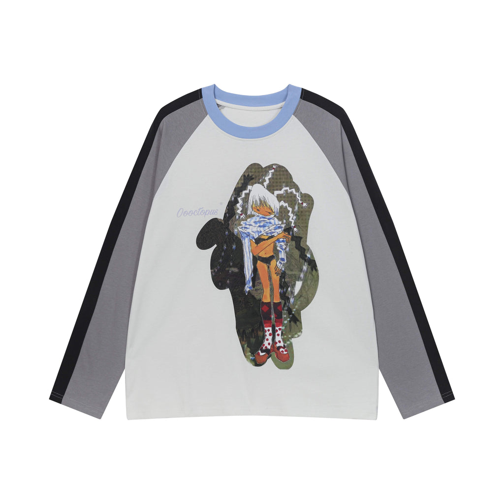 BlackBerry_Gray_Black_Blue_Patchwork_Character_Print_Raglan_Women's_Cotton_Long_Sleeve_T-shirts_1001442158204_MISSTT