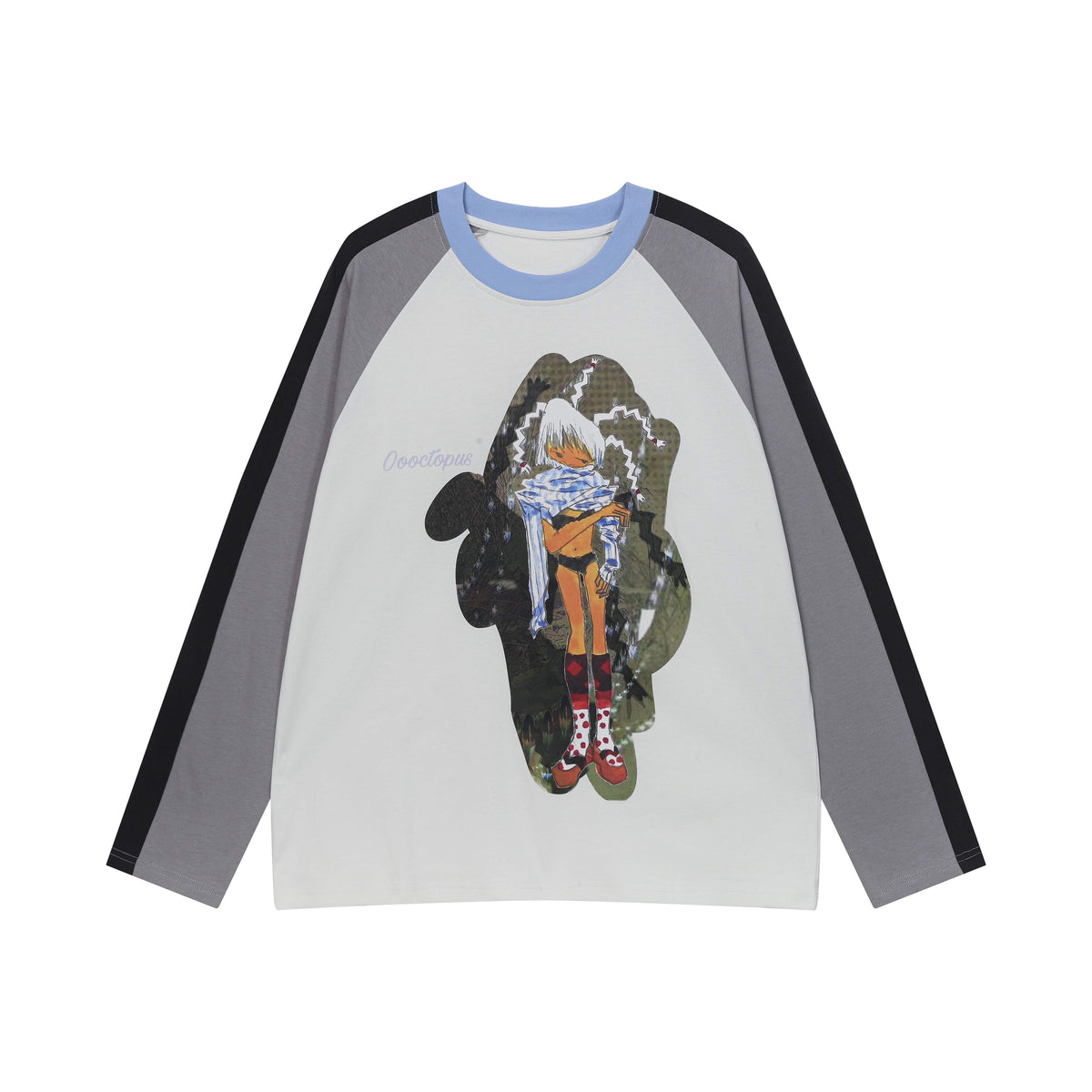 BlackBerry_Gray_Black_Blue_Patchwork_Character_Print_Raglan_Women's_Cotton_Long_Sleeve_T-shirts_1001442158204_MISSTT