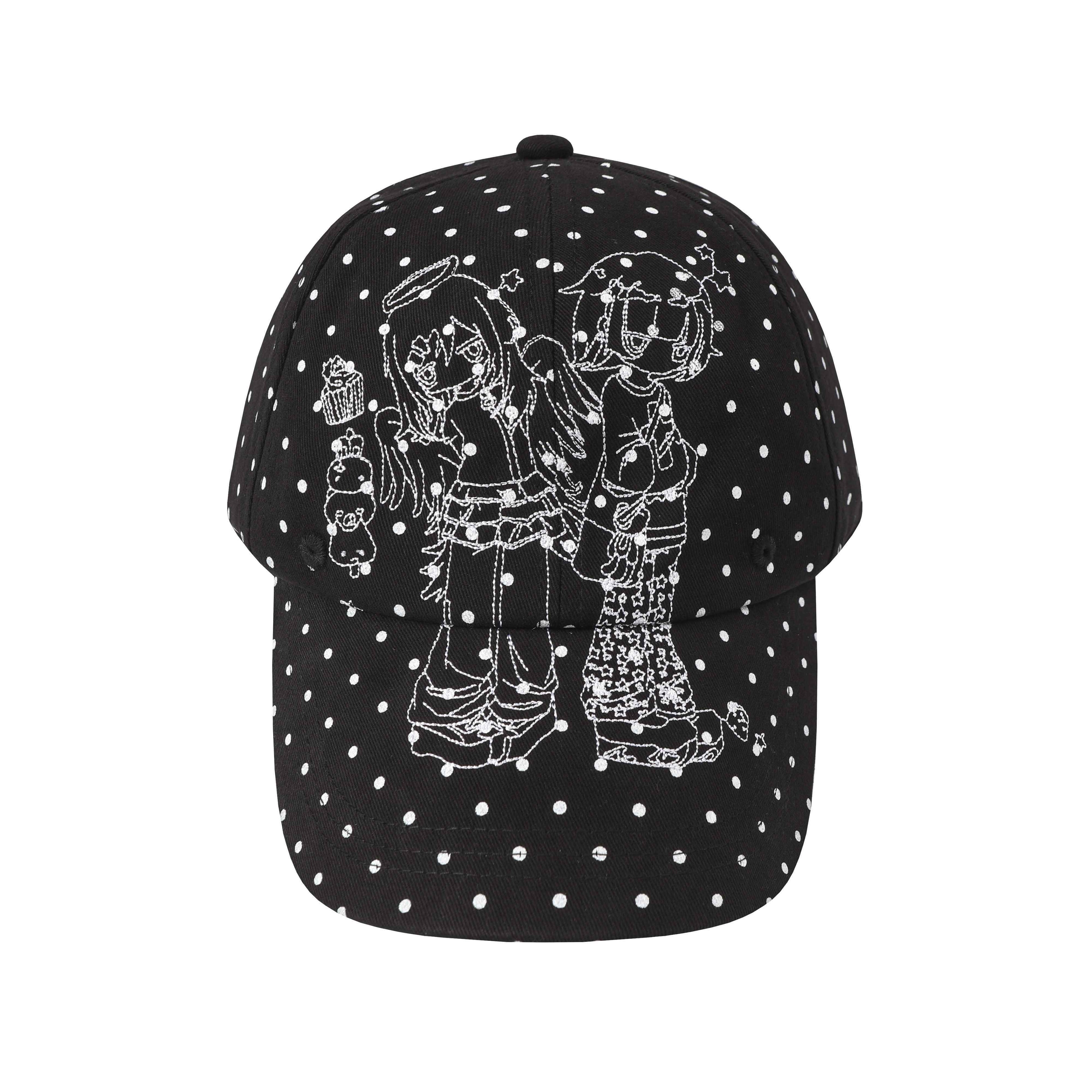 BlackBerry_Green_Apple_Black_Polka_Dot_Cartoon_Women's_Cotton_Baseball_Caps_982547662214_MISSTT