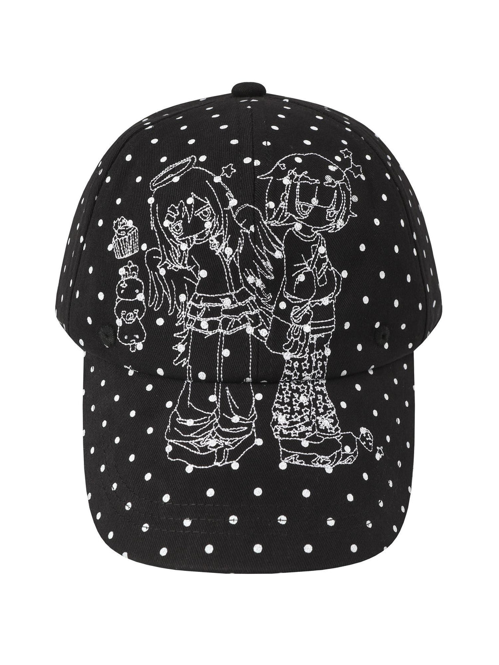 BlackBerry Green Apple Black Polka Dot Cartoon Women's Cotton Baseball Caps