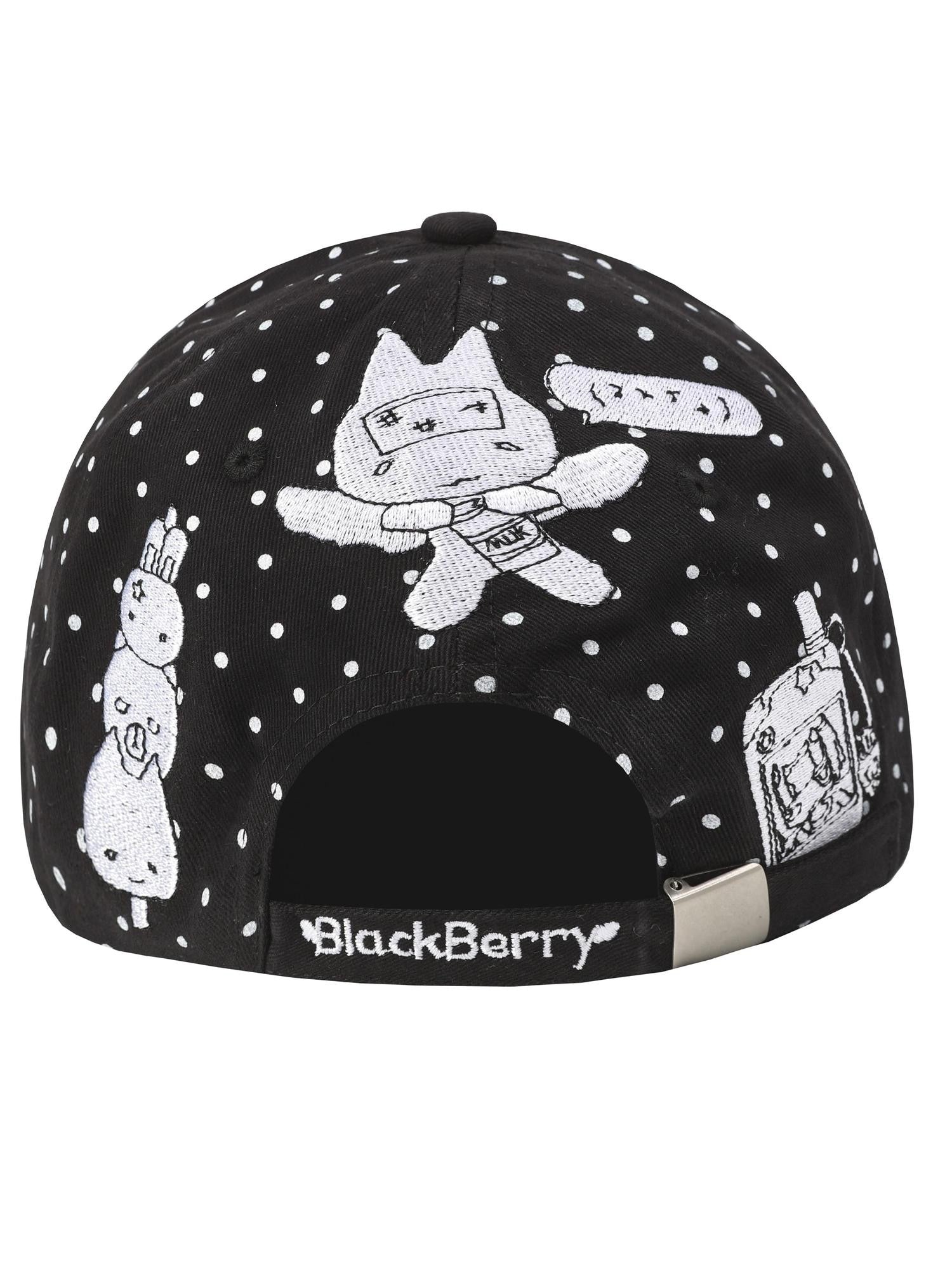 BlackBerry Green Apple Black Polka Dot Cartoon Women's Cotton Baseball Caps