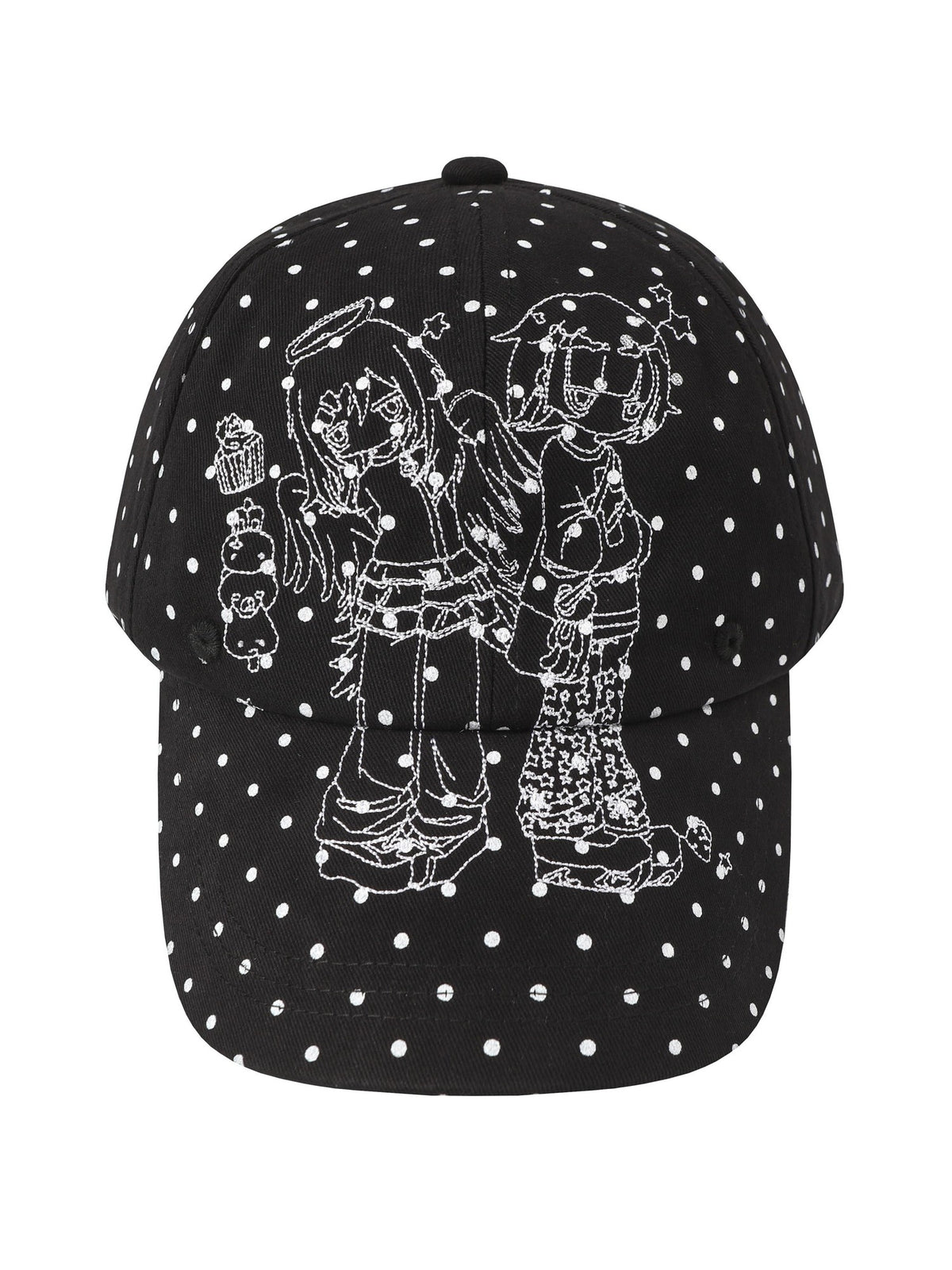 BlackBerry Green Apple Black Polka Dot Cartoon Women's Cotton Baseball Caps