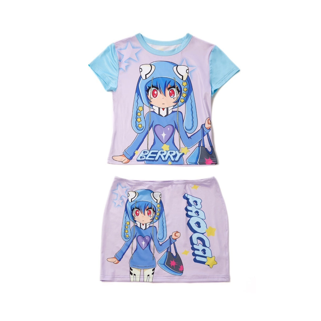 BlackBerry_Hand_Painted_Anime_Print_Street_Women's_Poly_Cotton_Spandex_Matching_Skirt_Sets_792311559005_MISSTT