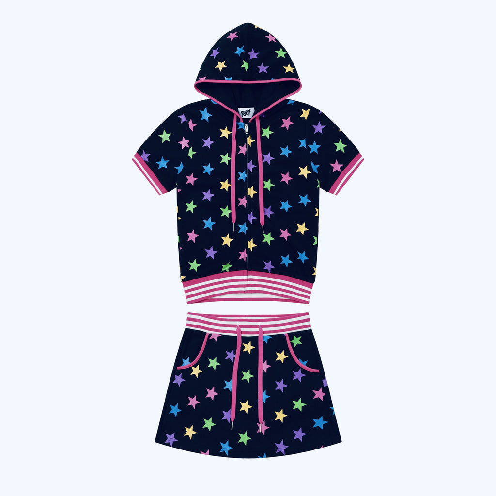 BlackBerry_Midnight_Rainbow_Star_Print_Women's_Casual_Top_&_Shorts_Sets_1065083558804_MISSTT