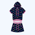 BlackBerry_Midnight_Rainbow_Star_Print_Women's_Casual_Top_&_Shorts_Sets_1065083558804_MISSTT