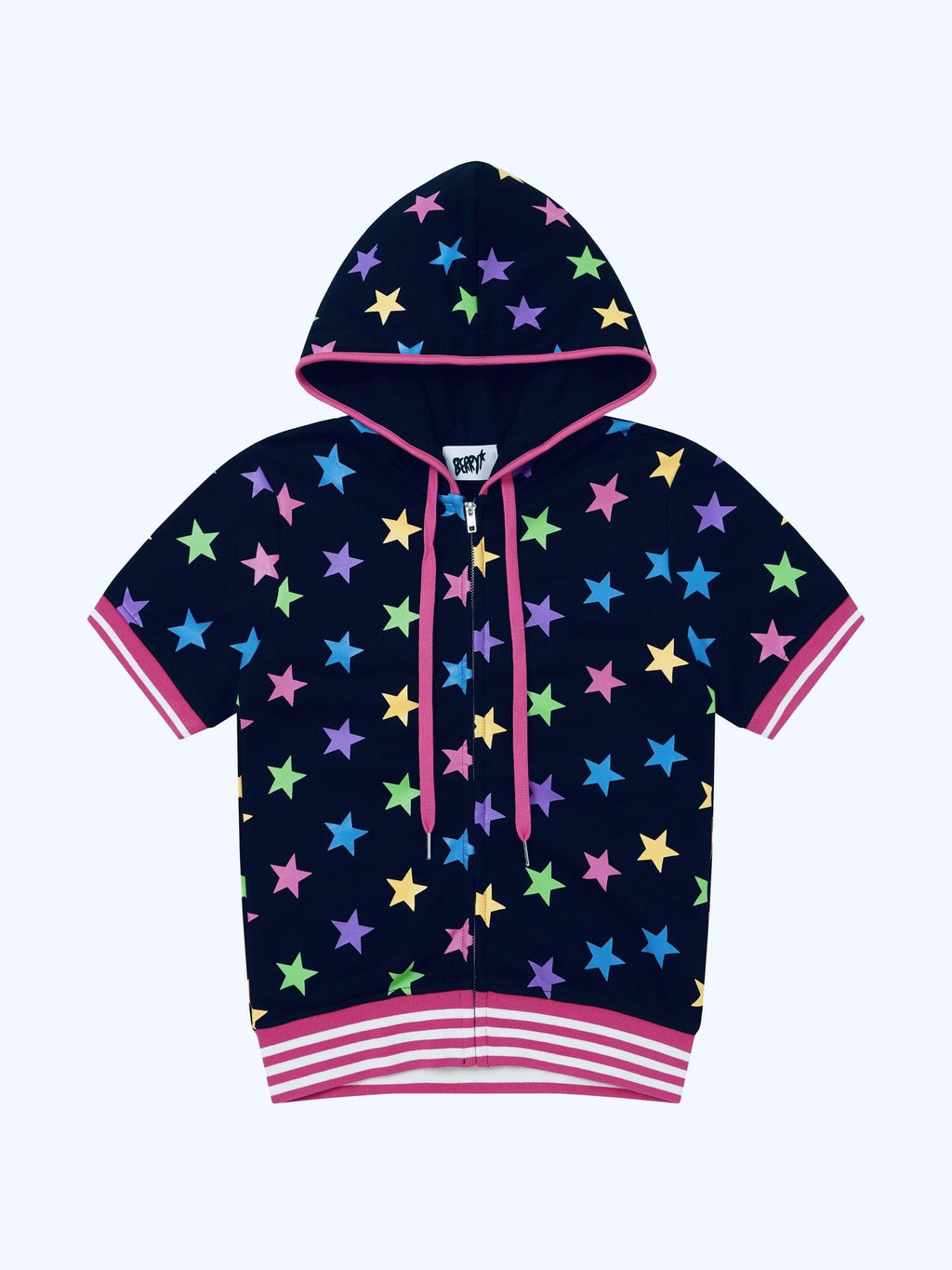 BlackBerry Midnight Rainbow Star Print Women's Casual Top & Shorts Sets
