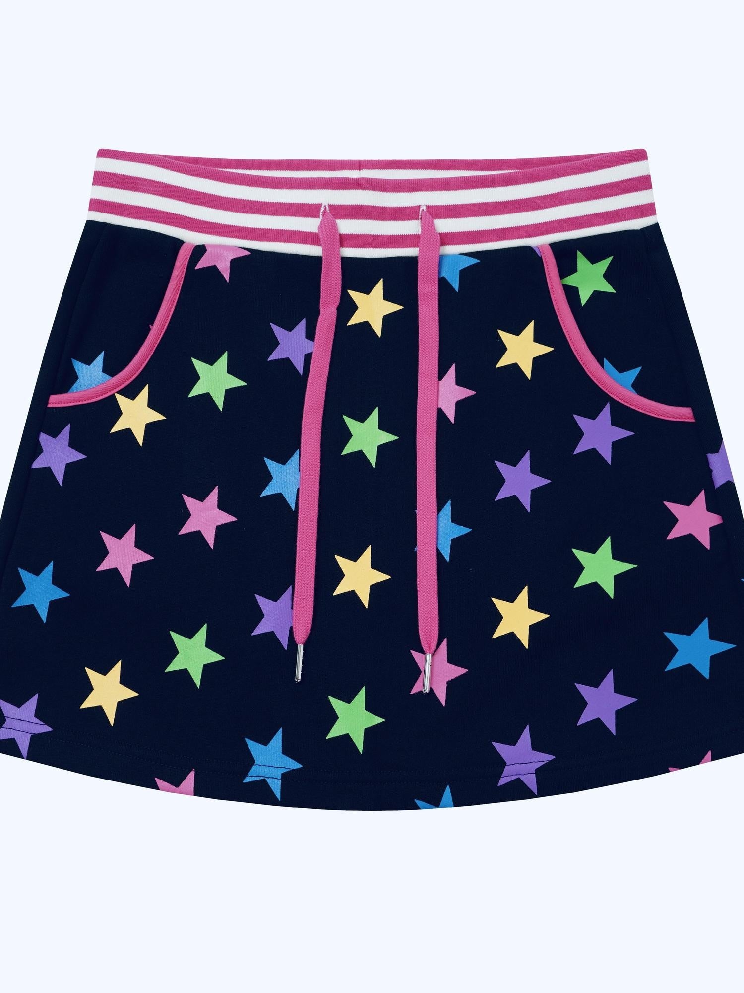 BlackBerry Midnight Rainbow Star Print Women's Casual Top & Shorts Sets