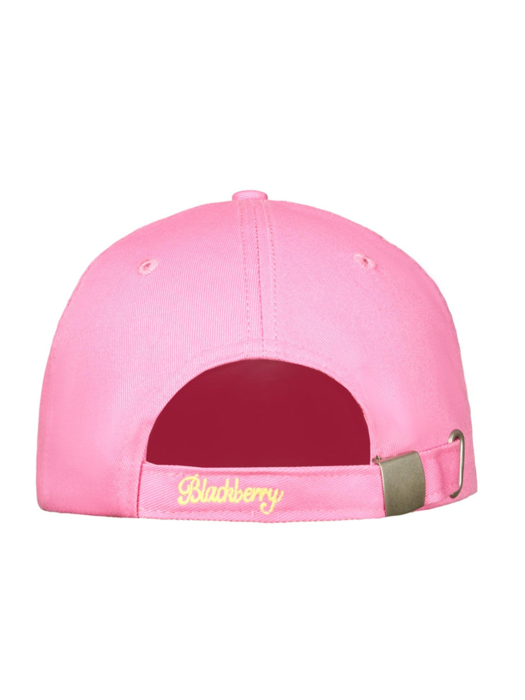 BlackBerry Pink Angel Lettering Ruffled Extended Brim Women's Cotton Baseball Caps