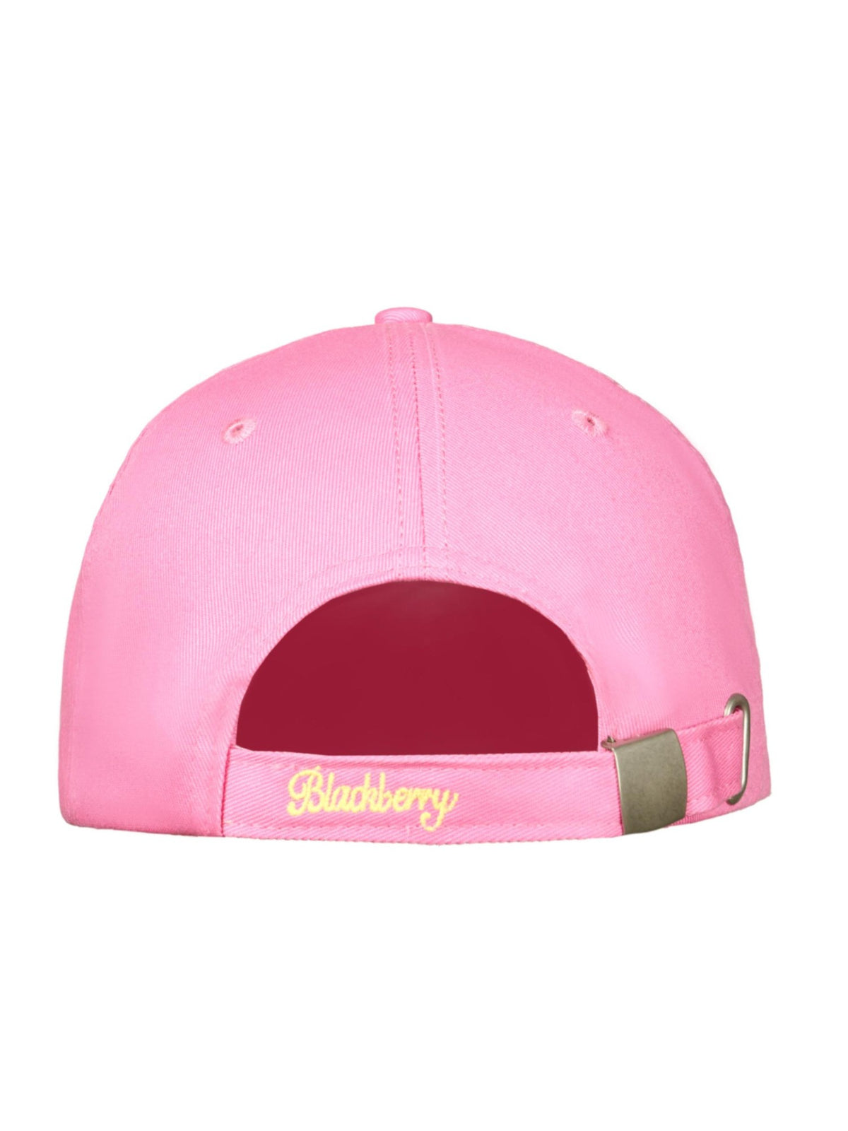 BlackBerry Pink Angel Lettering Ruffled Extended Brim Women's Cotton Baseball Caps