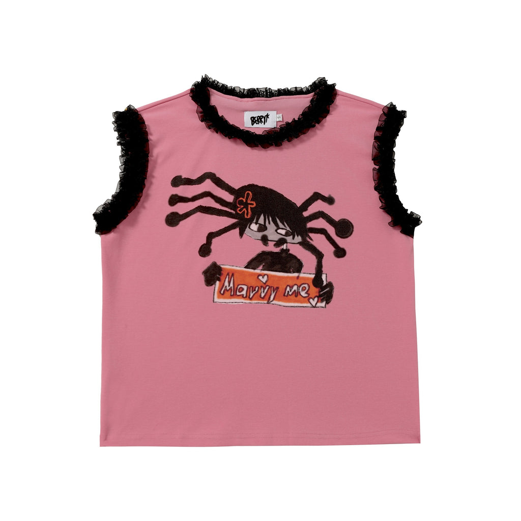 BlackBerry_Pink_Lace_Patchwork_Straight_Cut_Women's_Cotton_Regular_Fit_Tank_Tops_935489147940_MISSTT