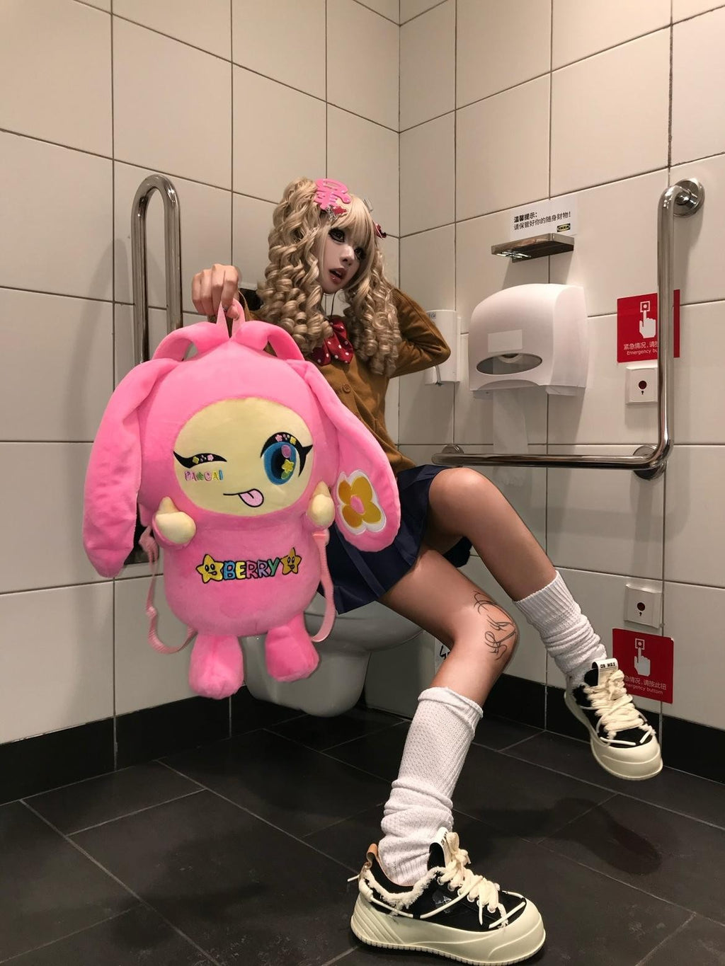 BlackBerry Plush Mini Doll Character Toy Inspired Women's Cotton Backpacks