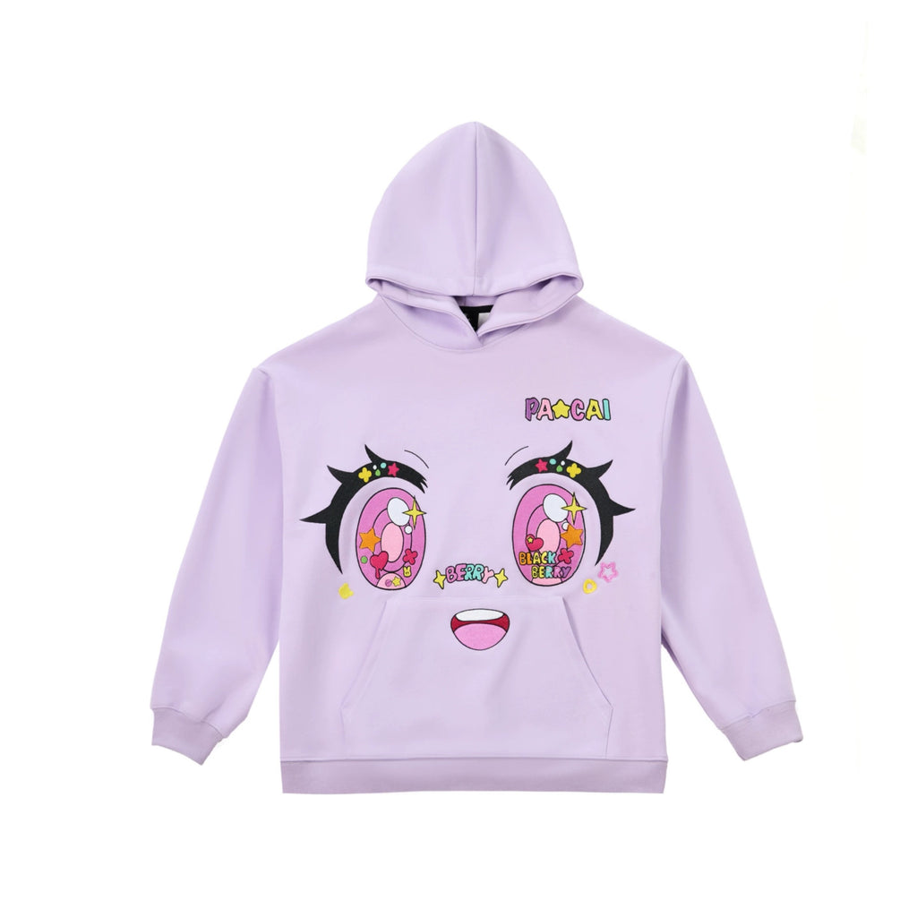 BlackBerry_Purple_Comic_Embroidered_Hooded_Expression_Women's_Sweatshirts_892963053650_MISSTT