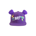 BlackBerry_Purple_Dropout_Bear_Motif_Adjustable_Flat_Brim_Women's_Cotton_Baseball_Caps_797429356827_MISSTT