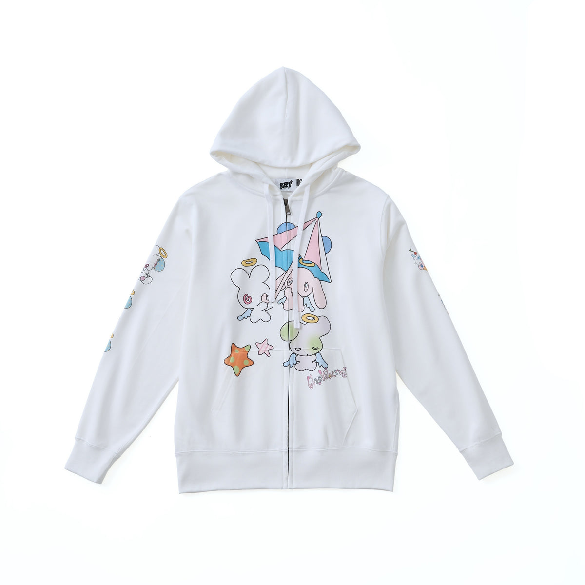 BlackBerry_White_Bunny_Print_Collab_Loose_Fit_Street_Women's_Zip-up_Hoodies_873543710430_MISSTT