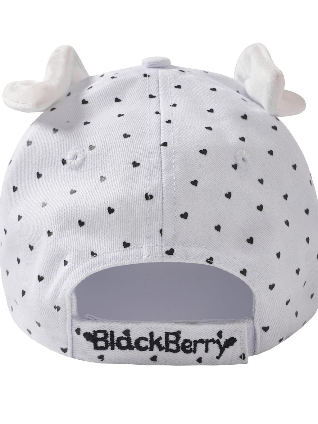 BlackBerry White Cartoon Puppy Ears Heart Adjustable Women's Cotton Baseball Caps