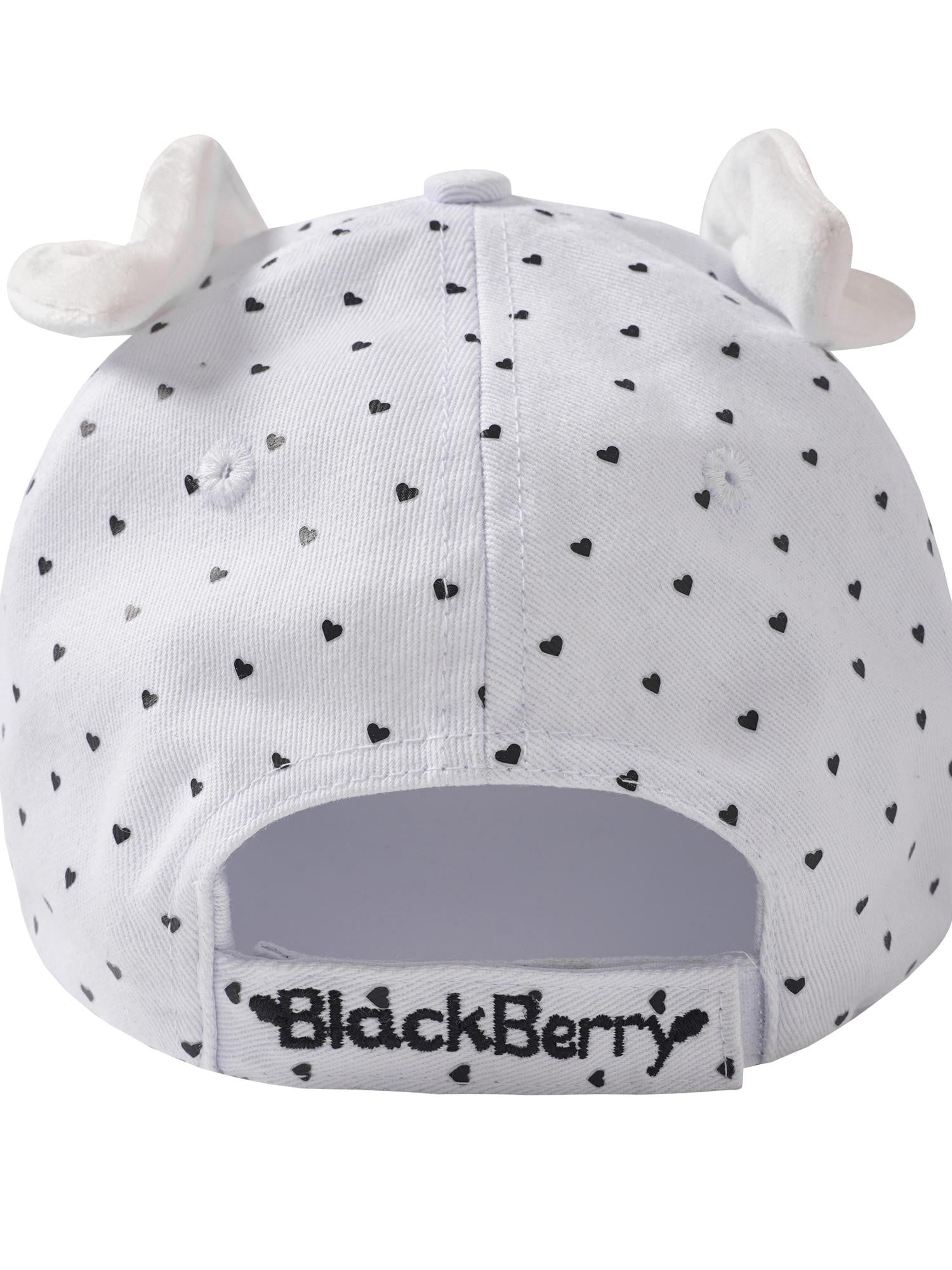 BlackBerry White Cartoon Puppy Ears Heart Adjustable Women's Cotton Baseball Caps