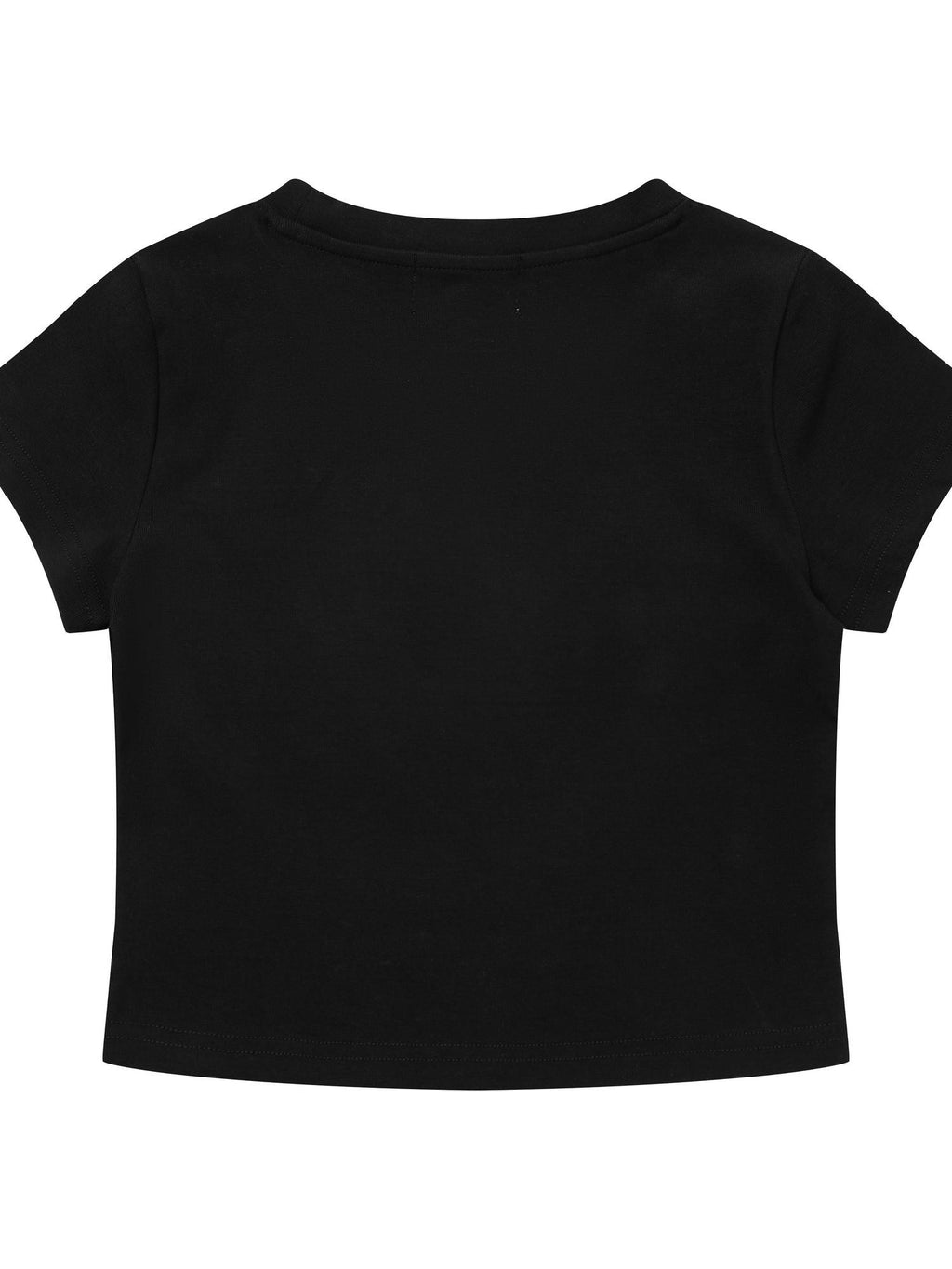 BlackBerry Workwear Printed Loose Round Neck Short Sleeve Women's Other Material Crop Tops