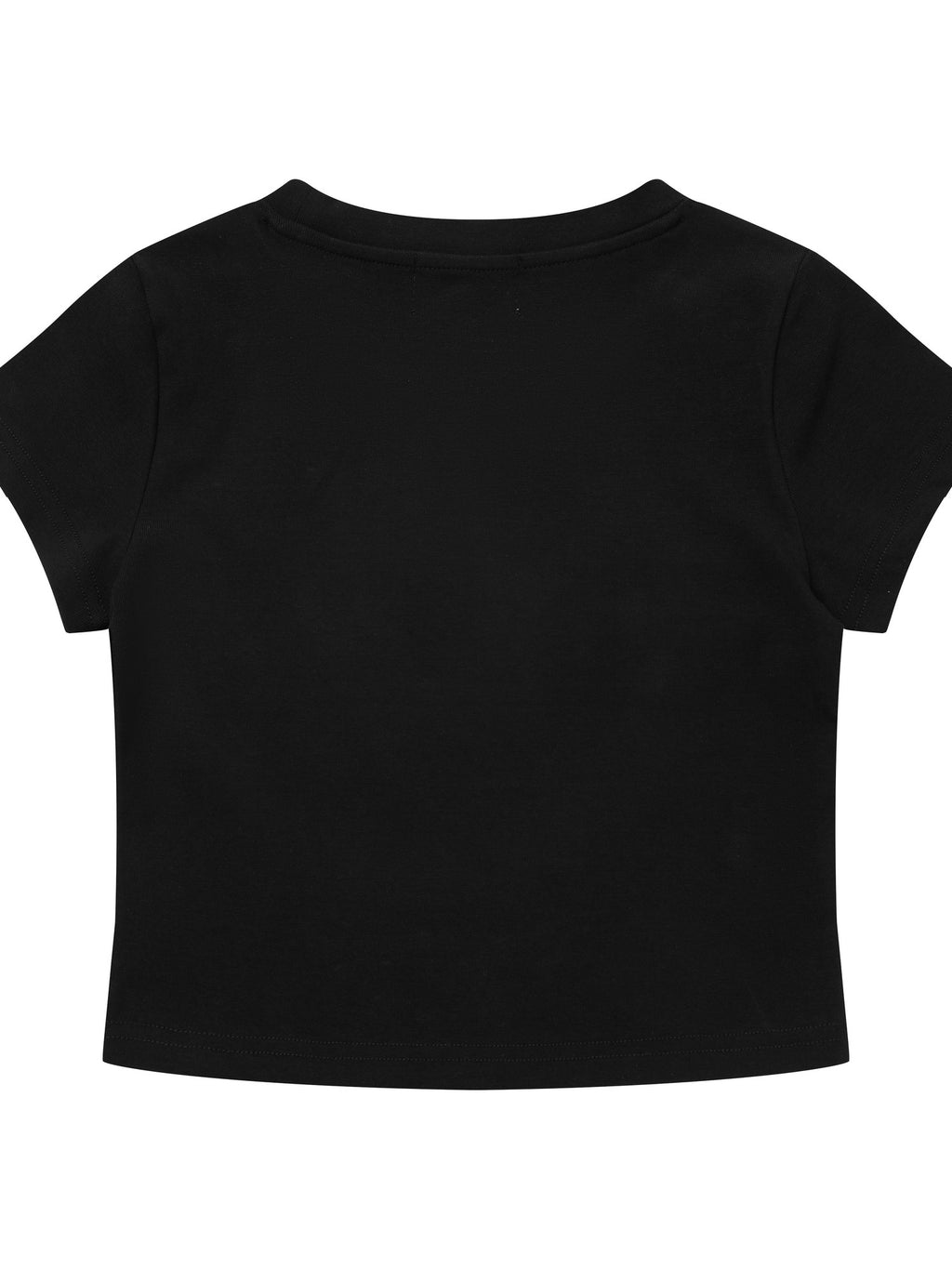 BlackBerry Workwear Printed Loose Round Neck Short Sleeve Women's Other Material Crop Tops