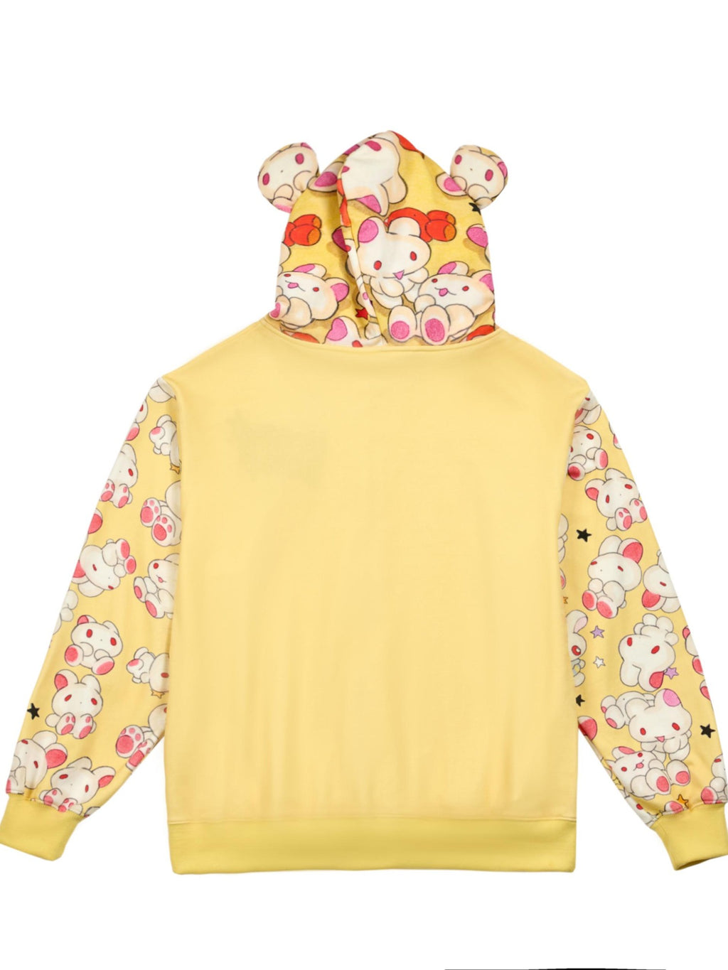 BlackBerry Yellow Star Girl Kiss Doll Cartoon Print Women's Pure Cotton Zip-up Hoodies