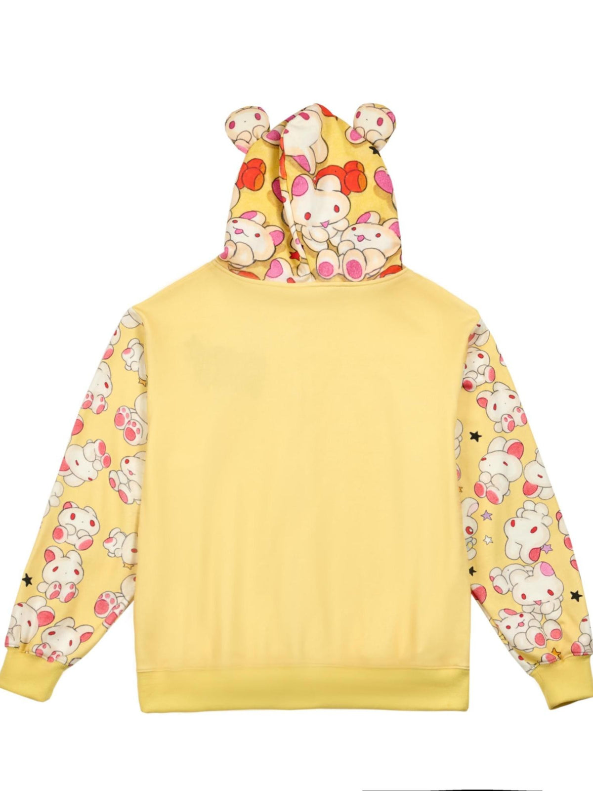 BlackBerry Yellow Star Girl Kiss Doll Cartoon Print Women's Pure Cotton Zip-up Hoodies