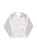 CFIERCE 100% Cotton Oversized V-neck Street Style Unisex Gray Long Sleeve Pullover