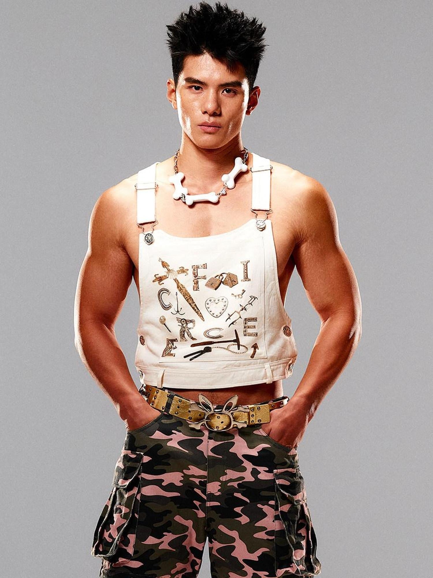 CFIERCE 100 Percent Cotton Cropped Utility H Cut Unisex Beige Layering Vest