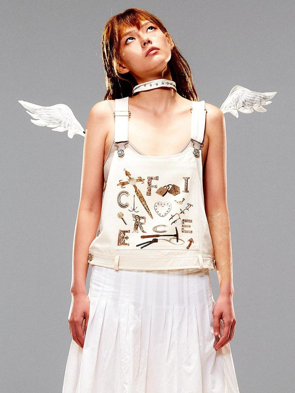 CFIERCE 100 Percent Cotton Cropped Utility H Cut Unisex Beige Layering Vest