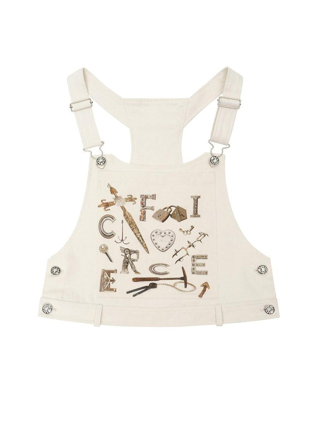 CFIERCE 100 Percent Cotton Cropped Utility H Cut Unisex Beige Layering Vest