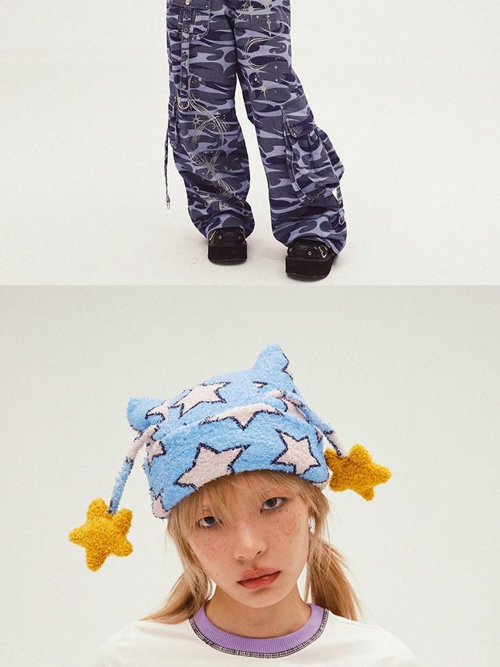 CFIERCE Adjustable Fashion Unisex Polyester Bucket Style Yellow Blue Hat