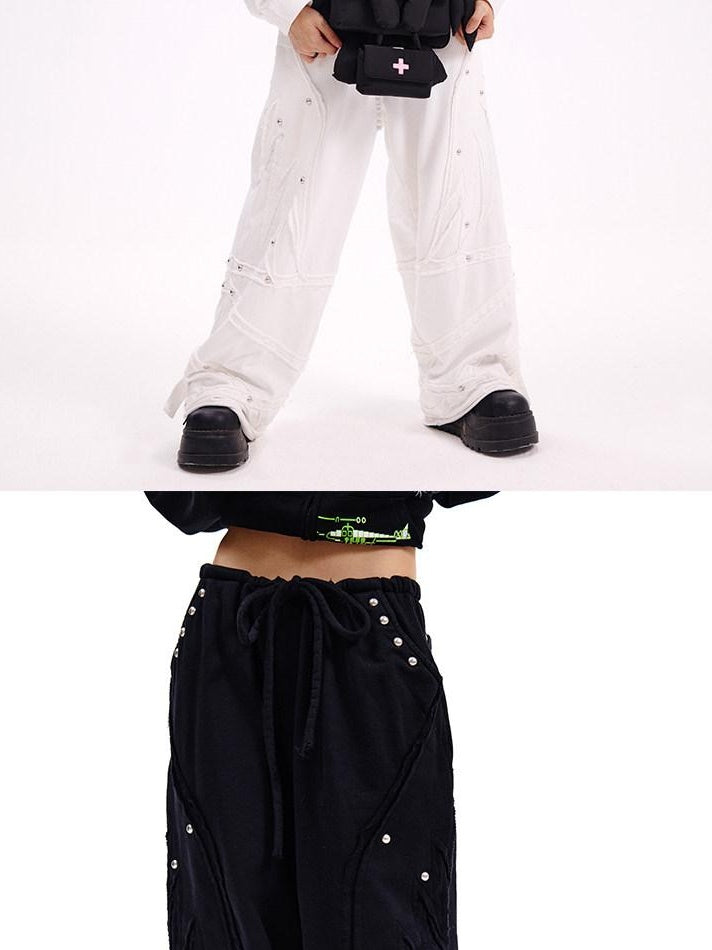 CFIERCE Angel Print 100 Percent Cotton Casual Wide Leg Natural Waist Youth Unisex Pants