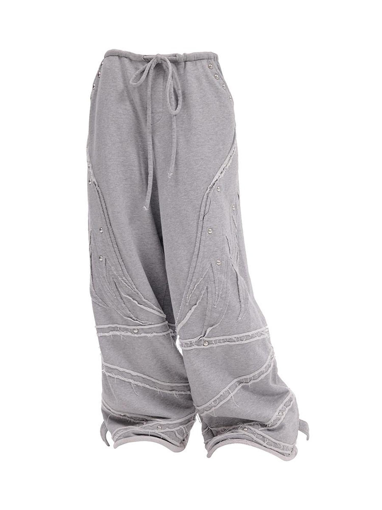 CFIERCE Angel Print 100 Percent Cotton Casual Wide Leg Natural Waist Youth Unisex Pants