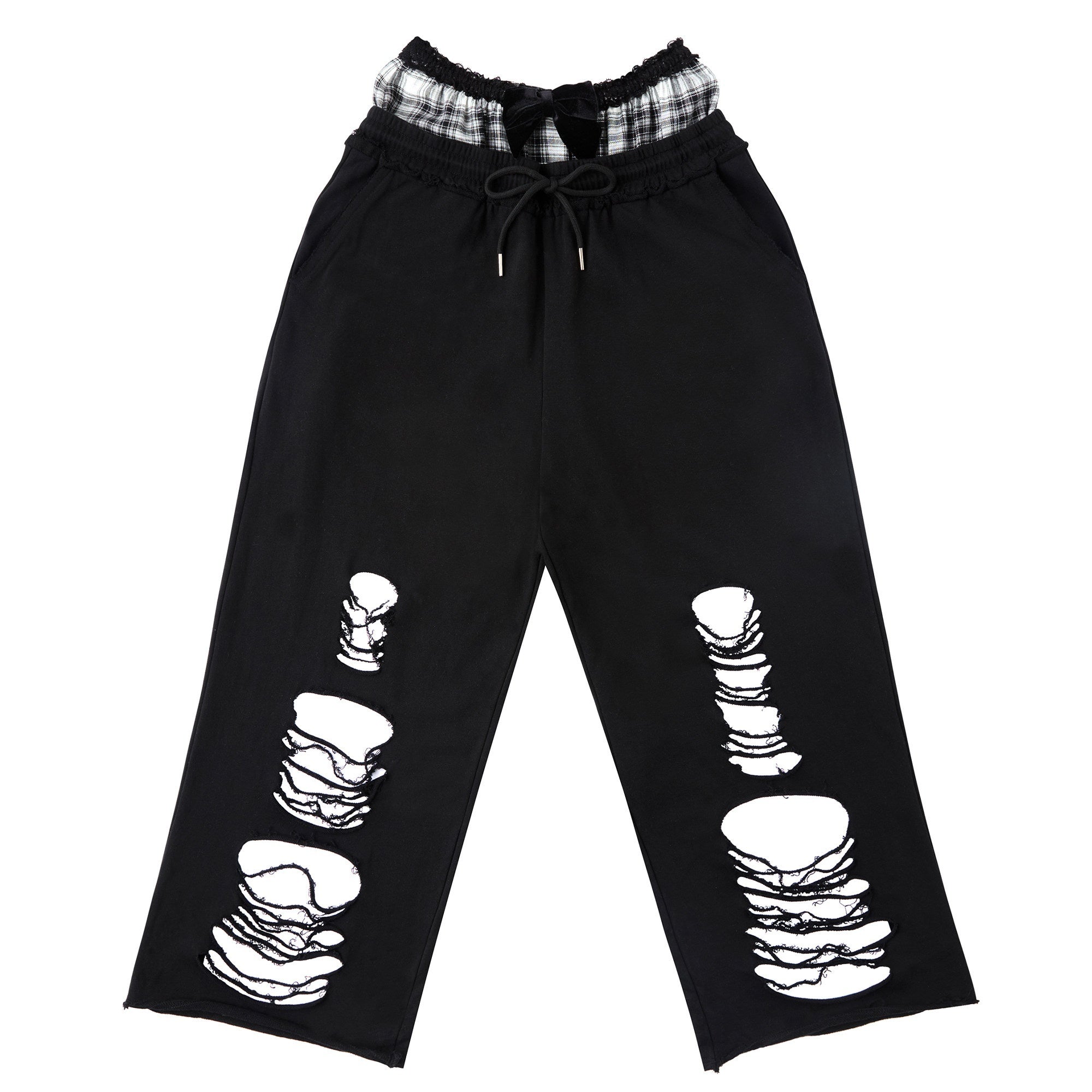 CFIERCE_Asymmetric_Street_Loose_Fit_Straight_Leg_High_Waist_Quick_Dry_Cotton_Black_Pants_MISSTT