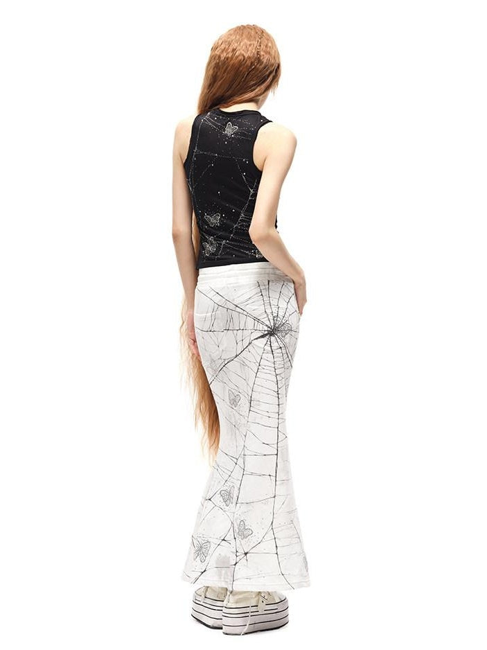CFIERCE Beaded Original Design Slim Fit Racerback Unisex Polyester Linen Crop Tank Top