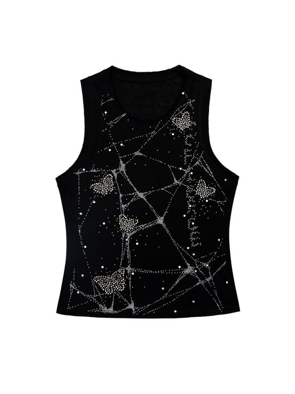 CFIERCE Beaded Original Design Slim Fit Racerback Unisex Polyester Linen Crop Tank Top
