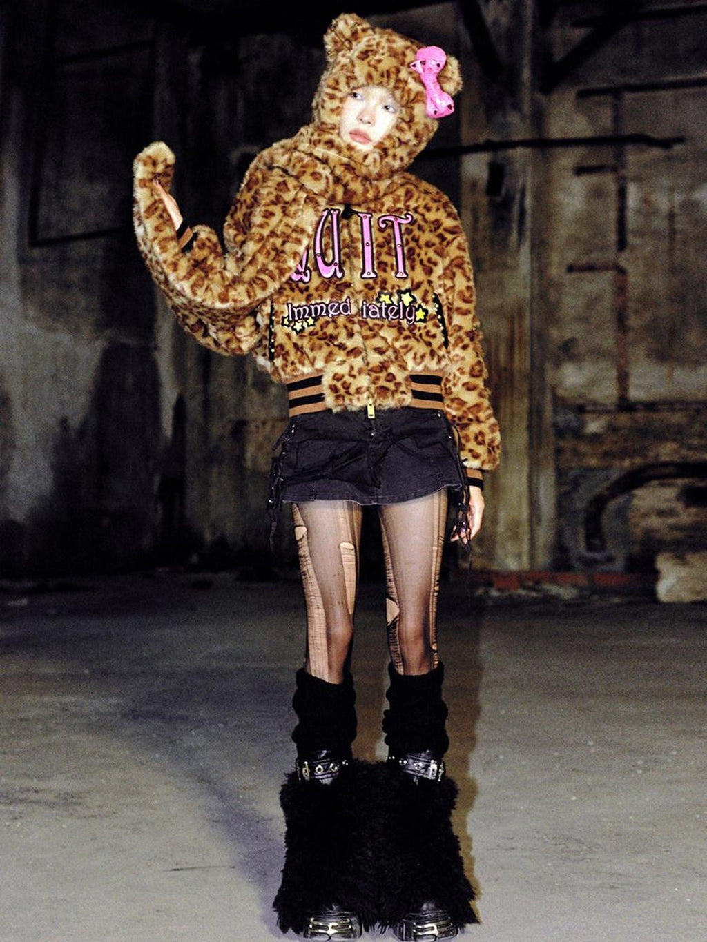 CFIERCE Bold Leopard Print Adjustable Lightweight Polyester Streetwear Unisex Jacket