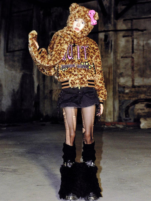 CFIERCE Bold Leopard Print Adjustable Lightweight Polyester Streetwear Unisex Jacket