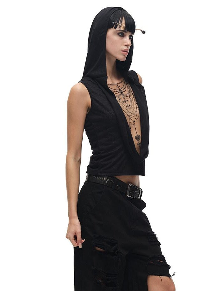 CFIERCE Breathable Cutout Commuter Slim Fit Unisex Polyester Linen Short Pullover Top
