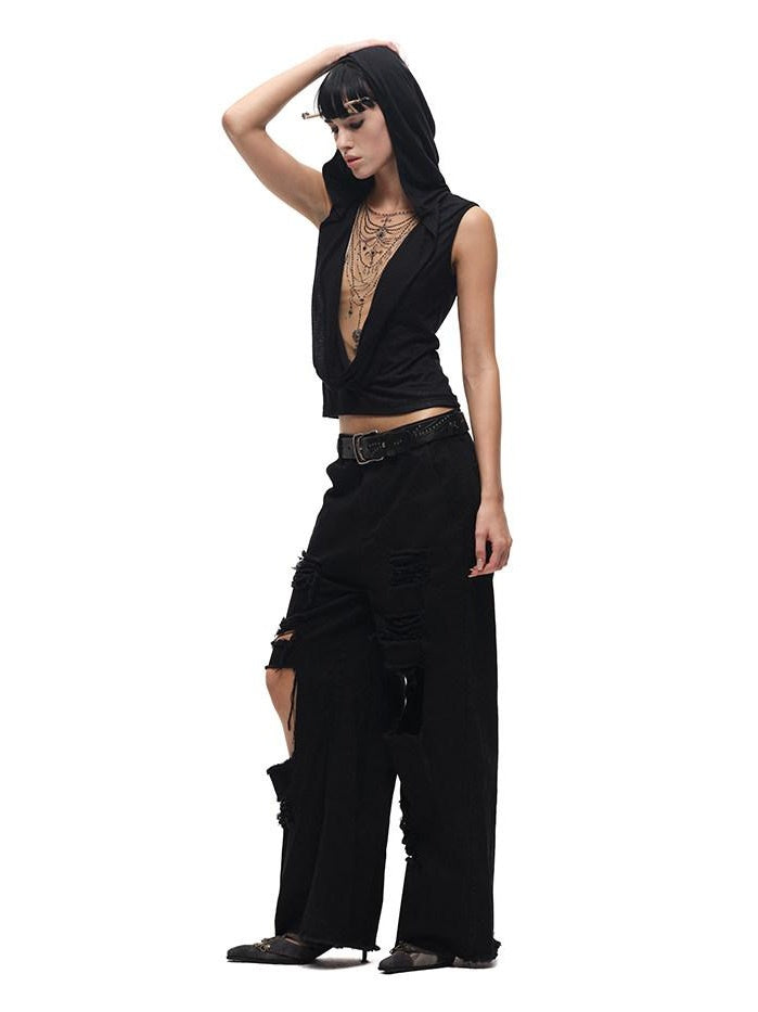 CFIERCE Breathable Cutout Commuter Slim Fit Unisex Polyester Linen Short Pullover Top