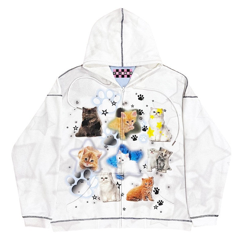 CFIERCE_Cartoon_Print_Cotton_Blend_Cozy_Loose_Fit_Hooded_Pullover_Street_Style_Hoodie_MISSTT