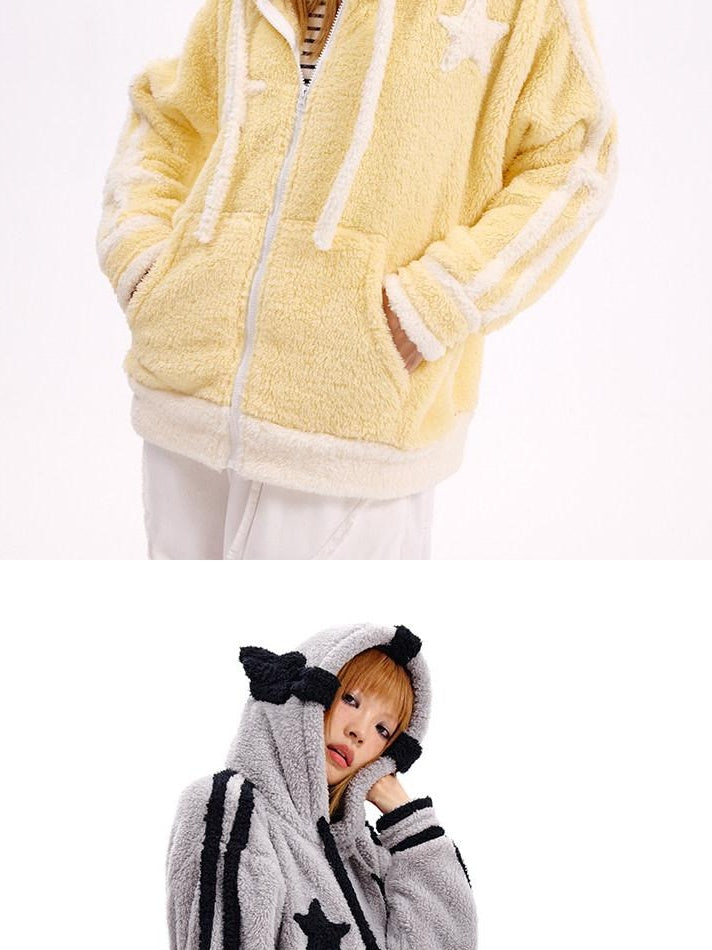 CFIERCE Casual Oversized Hooded Long Sleeve Unisex Student Polyester Hoodie
