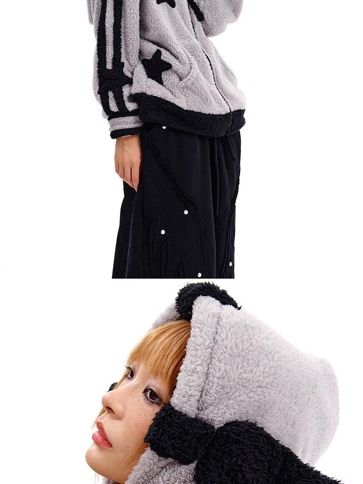 CFIERCE Casual Oversized Hooded Long Sleeve Unisex Student Polyester Hoodie