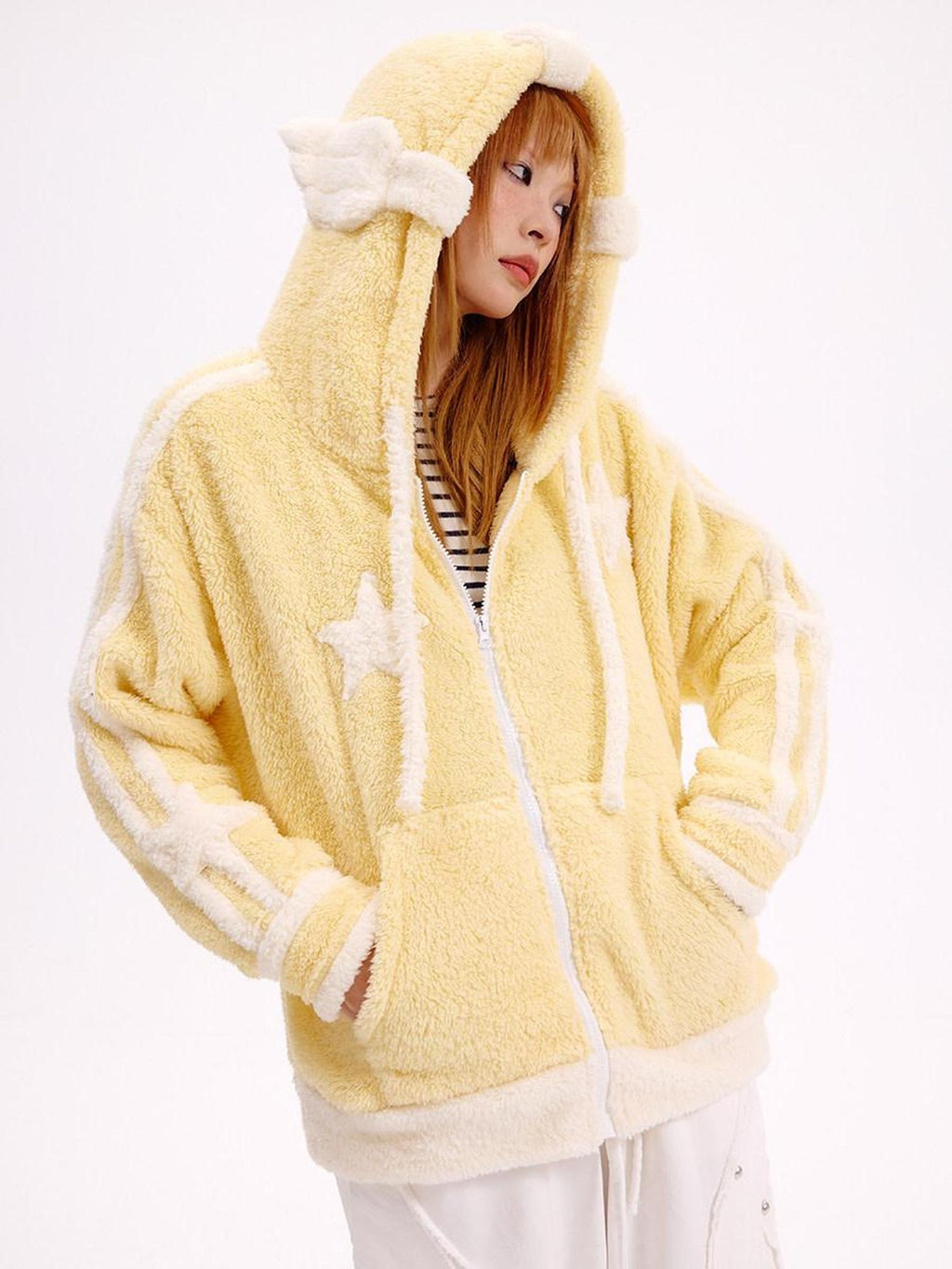 CFIERCE Casual Oversized Hooded Long Sleeve Unisex Student Polyester Hoodie