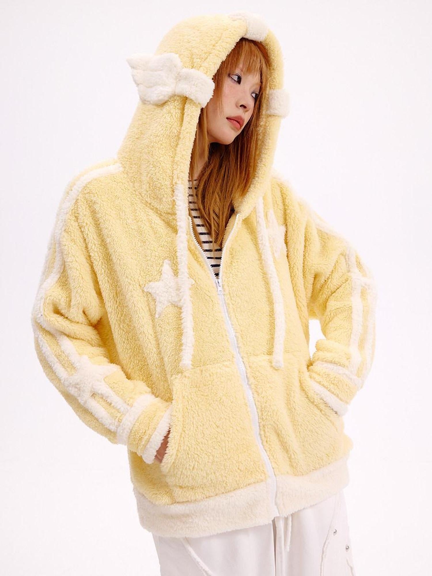 CFIERCE Casual Oversized Hooded Long Sleeve Unisex Student Polyester Hoodie
