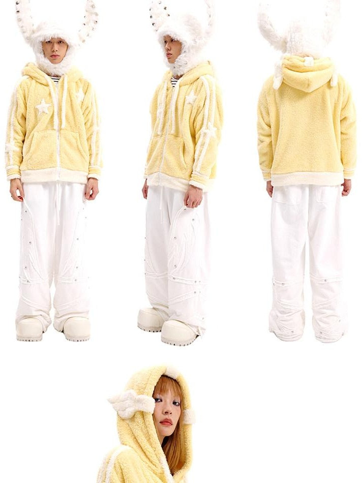 CFIERCE Casual Oversized Hooded Long Sleeve Unisex Student Polyester Hoodie
