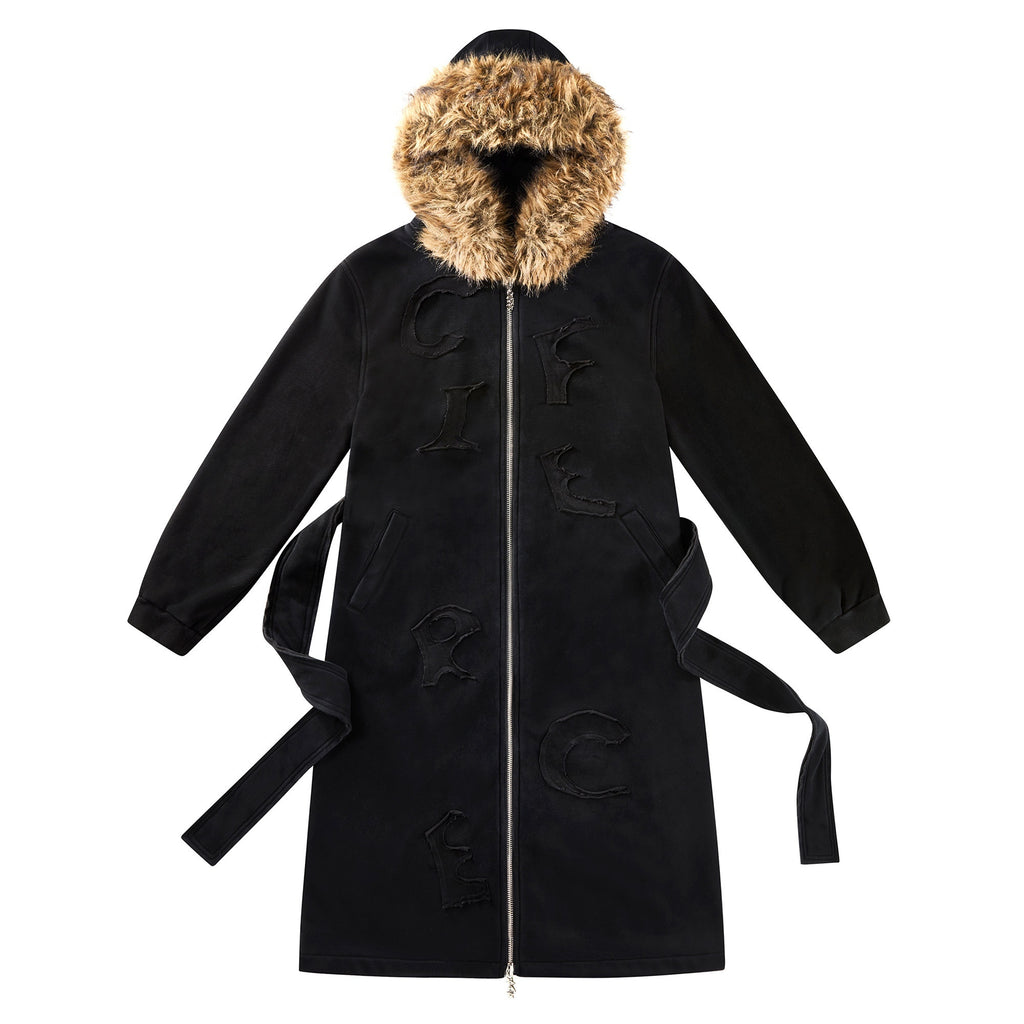 CFIERCE_Cotton_Blend_Zip_Front_Commuter_Straight_Fit_Hooded_Unisex_Midlength_Black_Coat_MISSTT