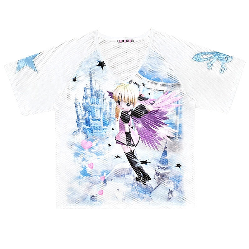 CFIERCE_Creative_Cartoon_Print_Loose_Commuter_Short_Sleeve_Unisex_White_T_Shirt_MISSTT