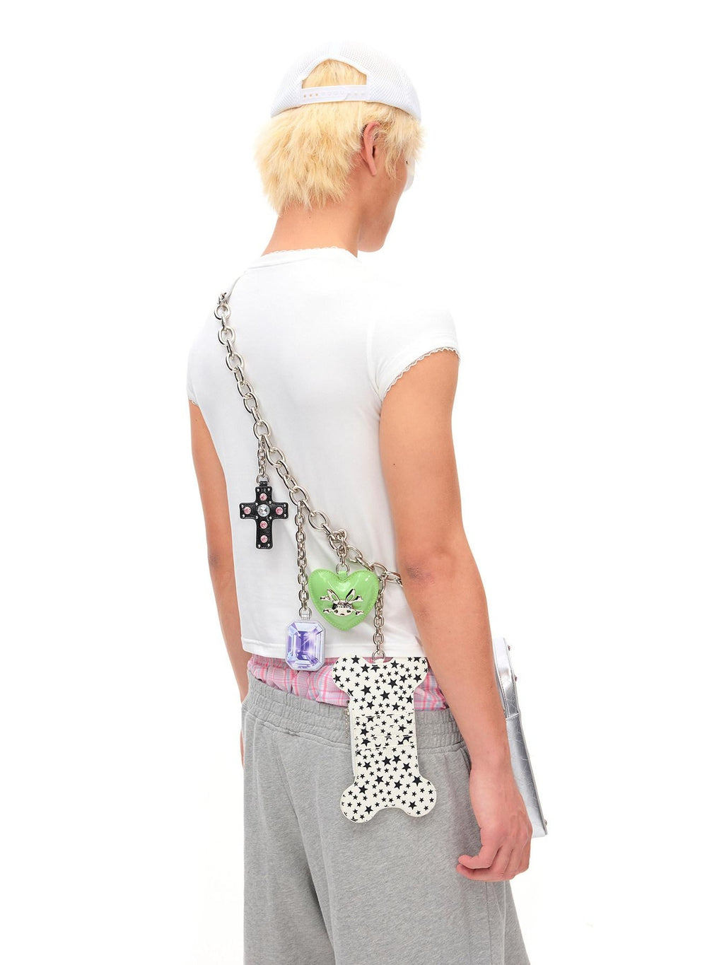 CFIERCE Cute Cat Print Square Chain Strap Zipper Closure Women Medium Bag