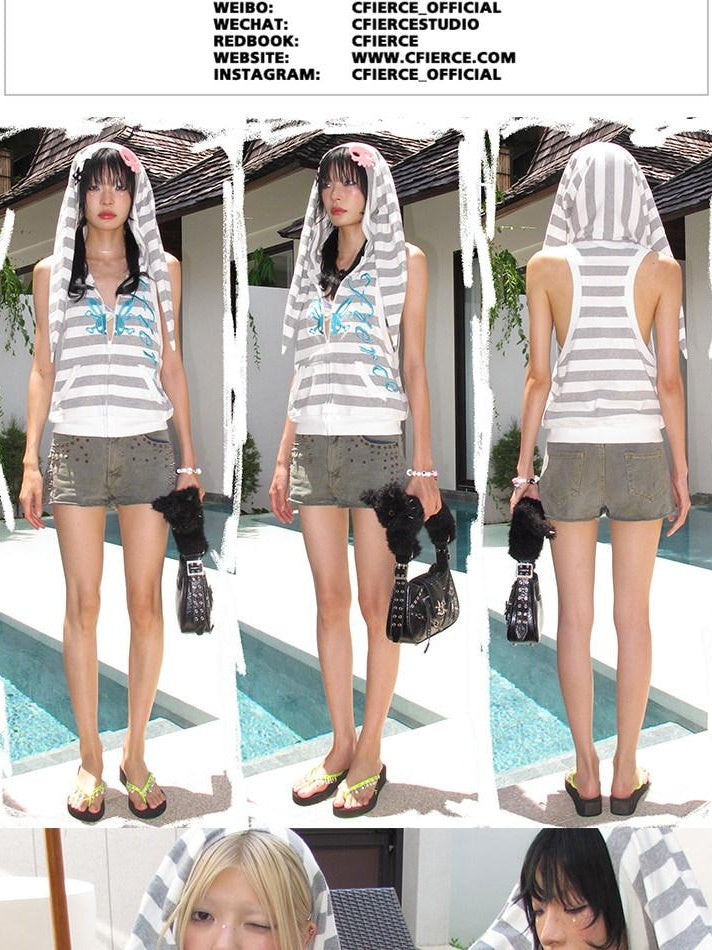 CFIERCE Cute Cotton H Cut Unpadded Unisex Gray Soft Breathable Tank Top